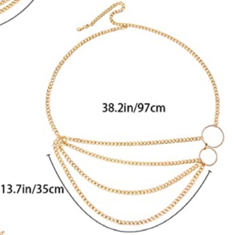 ⬇️ Gold Belly Chain Body Jewelry Waist Multi-Layer - Picture 3 of 4